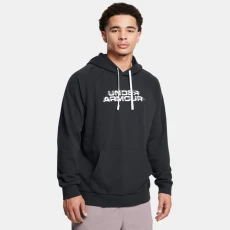 Rival Fleece Textured Glitch Mens Hoodie Black / White