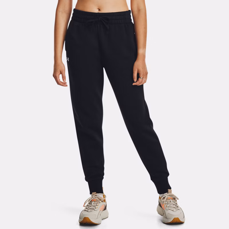 Rival Fleece Womens Joggers Black / White - Black