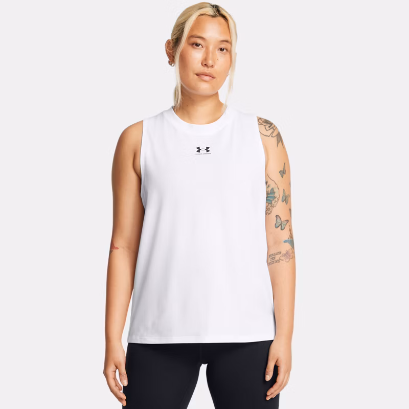 Rival Womens Muscle Tank White / Black - White