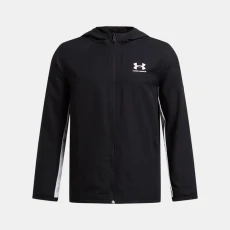 Rival Woven Boys Jacket Black / White / White YLG (59 in)