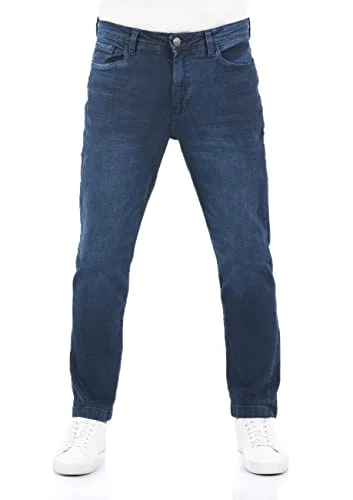 RIVChris Men's Straight Fit Jeans Cotton Denim Stretch Black Blue Grey W29 W30 W31 W32 W33 W34 W36 W38, Dark Blue Denim (D233), 31 W/32 L