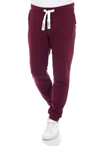 RIVLino Men's Long Jogging Bottoms, Regular Fit Sweatpants, Training Trousers, Casual Trousers, Grey, Red, Blue, Black, Green, S, M, L, XL, XXL, 3XL, 4XL, 5XL, Port Red, XL