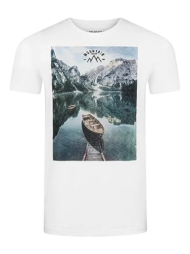 RIVLukas Men's T-Shirt Photo Print Crew Neck O-Neck Short Sleeve Shirt Regular Cotton Green Blue Whi