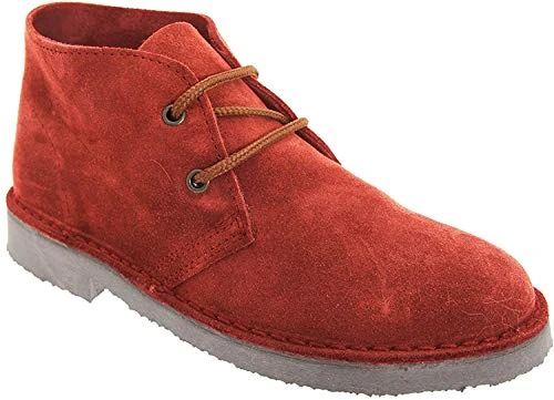 Roamer Unisex Suede Leather Lace-up Fashion Ankle Desert Boots - Red Real Suede, Mens UK 10/EU 44