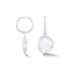 Rock Crystal Pebble Huggie Hoops