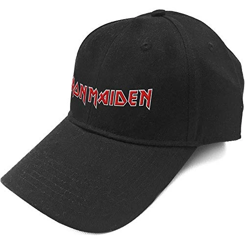 Rock Off Iron Maiden Embroidered Logo Baseball Cap - Classic Emblem Design - Black - Officially Licensed