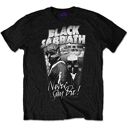 Rockoff Trade Men's Never Say Die T-Shirt, Black, Large