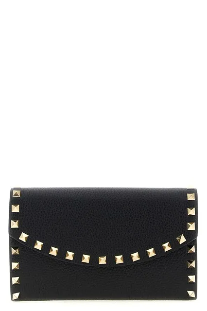 Rockstud wallet on chain - Black