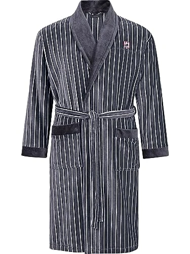 Rodin Men's Bathrobe, gray, L