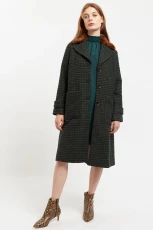 Roksana Cottage Check Faux Fur Collared Coat