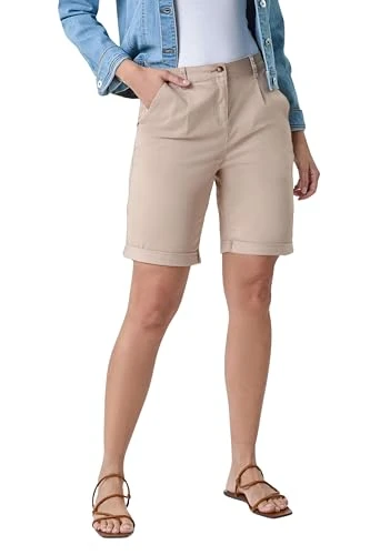 Roman Cotton Blend Chino Shorts for Women UK - Ladies Spring Everyday Summer Holiday Side Pockets So