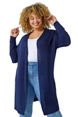 Roman Curve Longline Cardigan for Women UK - Ladies Spring Everyday Summer Holiday Edge to Edge Open