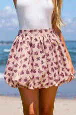 Rose Garden Bubble Mini Skirt - Pink