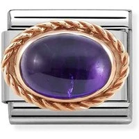 Rose Gold Amethyst Oval Charm