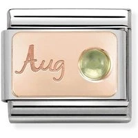 Rose Gold August Peridot Charm