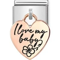 Rose Gold Baby Heart Drop Charm