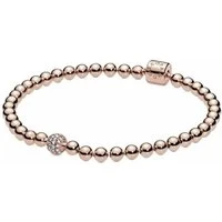 Rose Gold Beads & Pavé Bracelet - 21cm