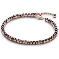 Rose-Gold Black Crystal Sparkling Tennis Bracelet