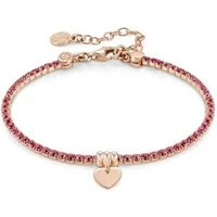 Rose Gold Chic Red Crystal Heart Bracelet