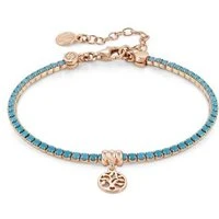 Rose Gold Chic Turquoise Crystal Tree Of Life Bracelet