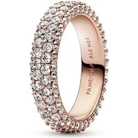 Rose Gold Crystal Cluster Band Ring - 50  Ring