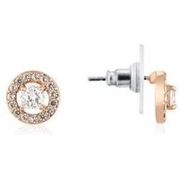 Rose Gold Crystal Halo Stud Earrings