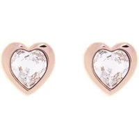 Rose Gold Crystal Heart Earrings