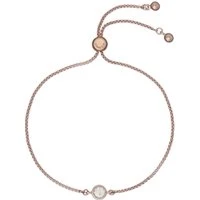 Rose Gold Crystal Pull Chain Bracelet - Adjustable