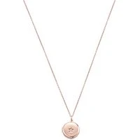 Rose Gold Crystal Star Locket Necklace - Rose Gold