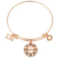 Rose Gold Daughter Flower Bangle - One Size