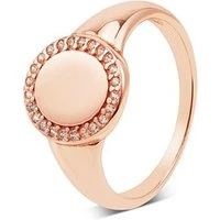 Rose Gold Engraving Signet Ring - 50