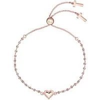 Rose Gold Glitter Heart Bracelet - Rose Gold