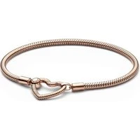 Rose Gold Heart Closure Bracelet - 18cm