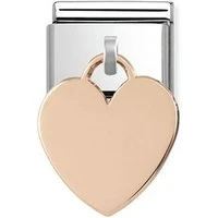 Rose Gold Heart Engraving Charm