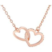 Rose Gold Heart Link Necklace - Rose Gold