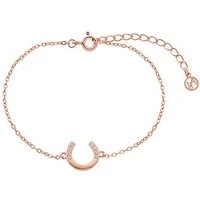 Rose Gold Horseshoe Bracelet - 925 Silver
