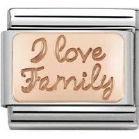 Rose Gold I Love Family Charm