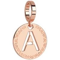 Rose Gold Letter Charm - A