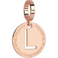 Rose Gold Letter Charm - L