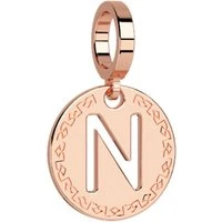 Rose Gold Letter Charm - N