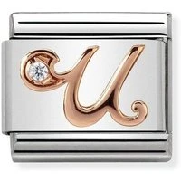 Rose Gold Letter U Charm