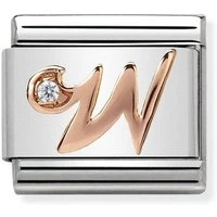 Rose Gold Letter W Charm