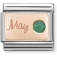 Rose Gold May Emerald Charm