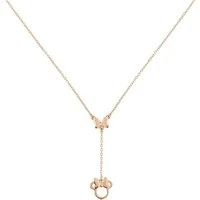 Rose Gold Minnie Mouse Y Necklace - 45cm