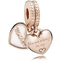 Rose Gold Mother & Daughter Hearts Charm