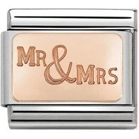 Rose Gold Mr & Mrs Charm