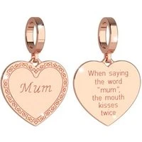 Rose Gold Mum Charm - Rose Gold