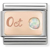 Rose Gold October Opal Charm