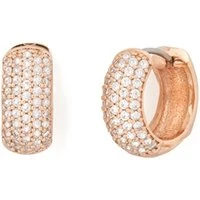 Rose-Gold Pavé Huggies - Gold