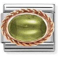 Rose Gold Peridot Oval Charm